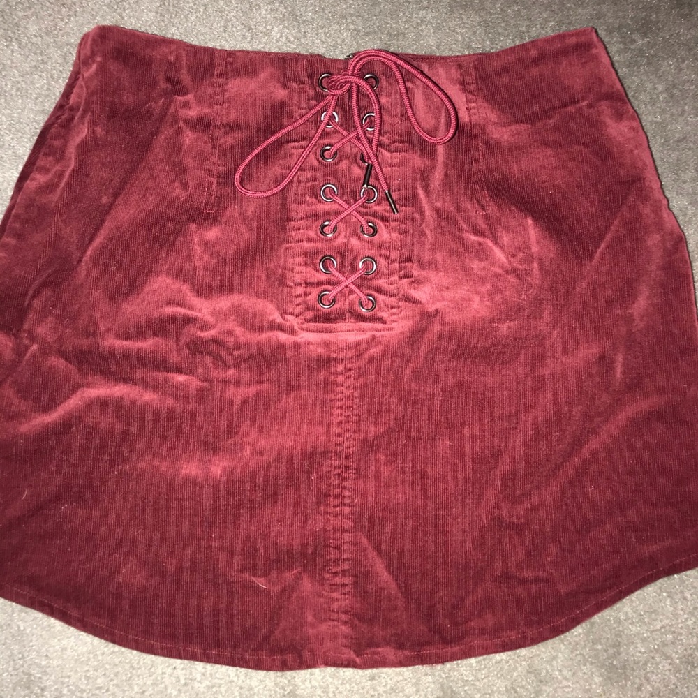 Forever21 Burgundy Corduroy Skirt